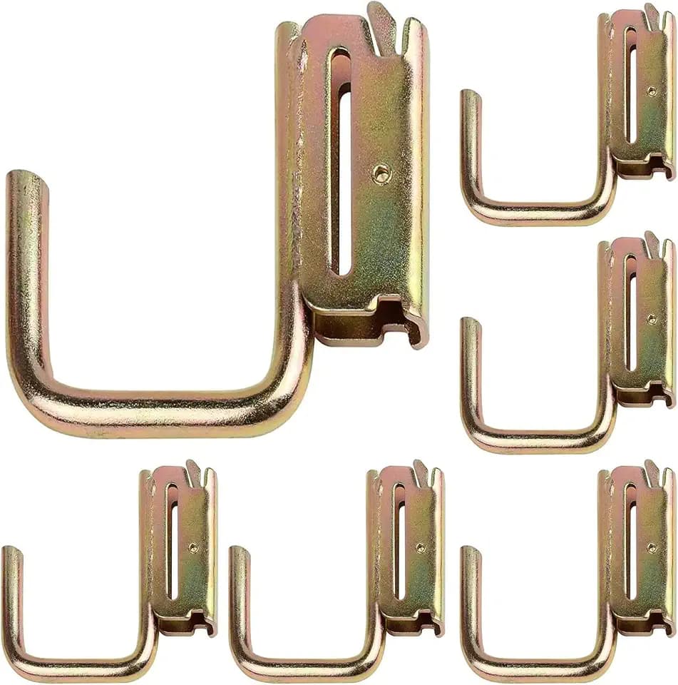 6 Pack E-Track Steel J-Hooks, E-Track Spring Fitting Attachments Hooks