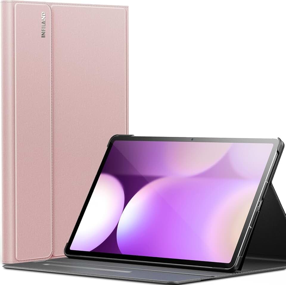INFILAND Case for Samsung Galaxy Tab S10 FE Plus 5G, Ultra Slim Multi-Angle Stand Cover with S Pen Holder for Galaxy Tab S10 FE+ 13.1 Inch (SM-X620/SM-X626B) 2025 Tablet [Auto Wake/Sleep] (Pink)