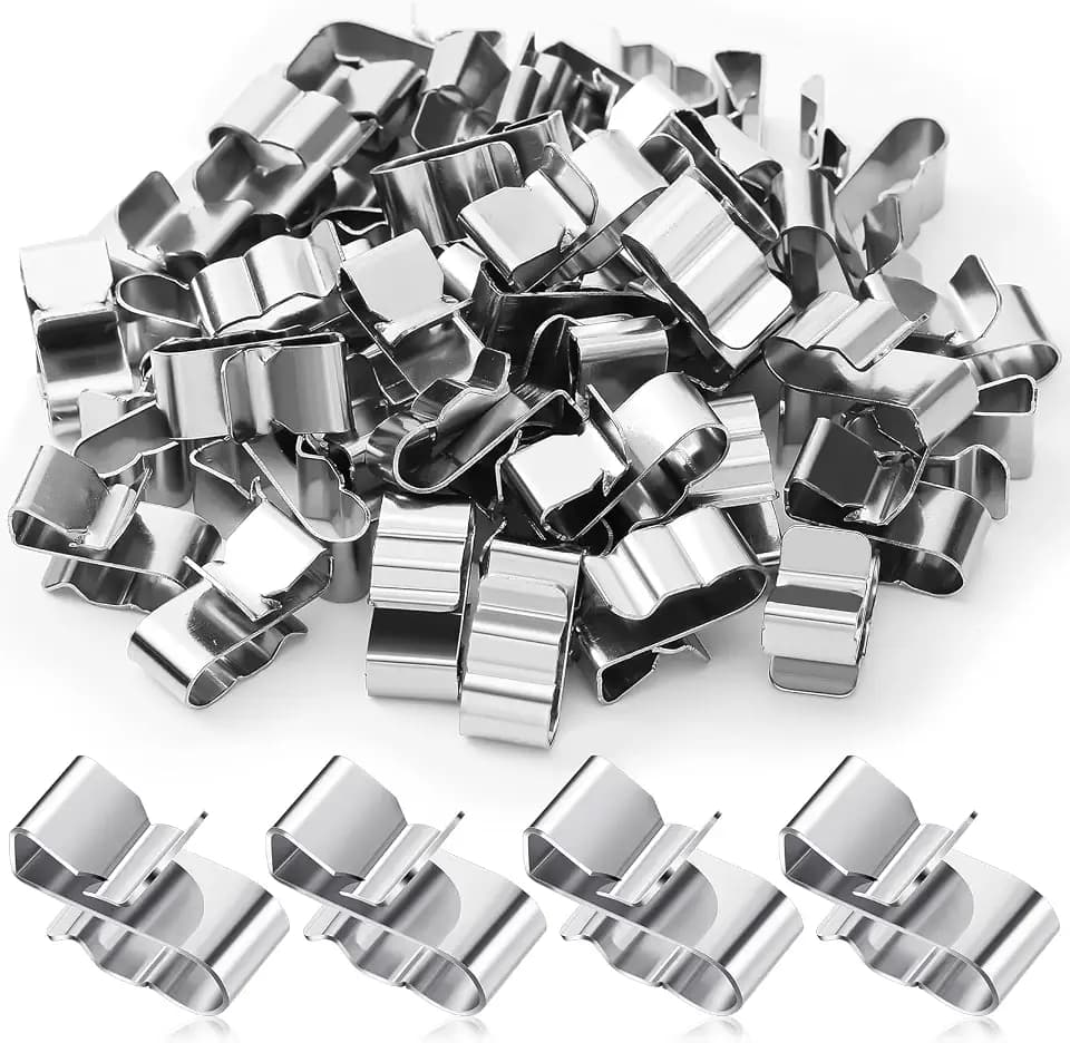 Zhengmy 50 Pcs Trailer Frame Wire Clips Stainless Steel Metal Cable Clips
