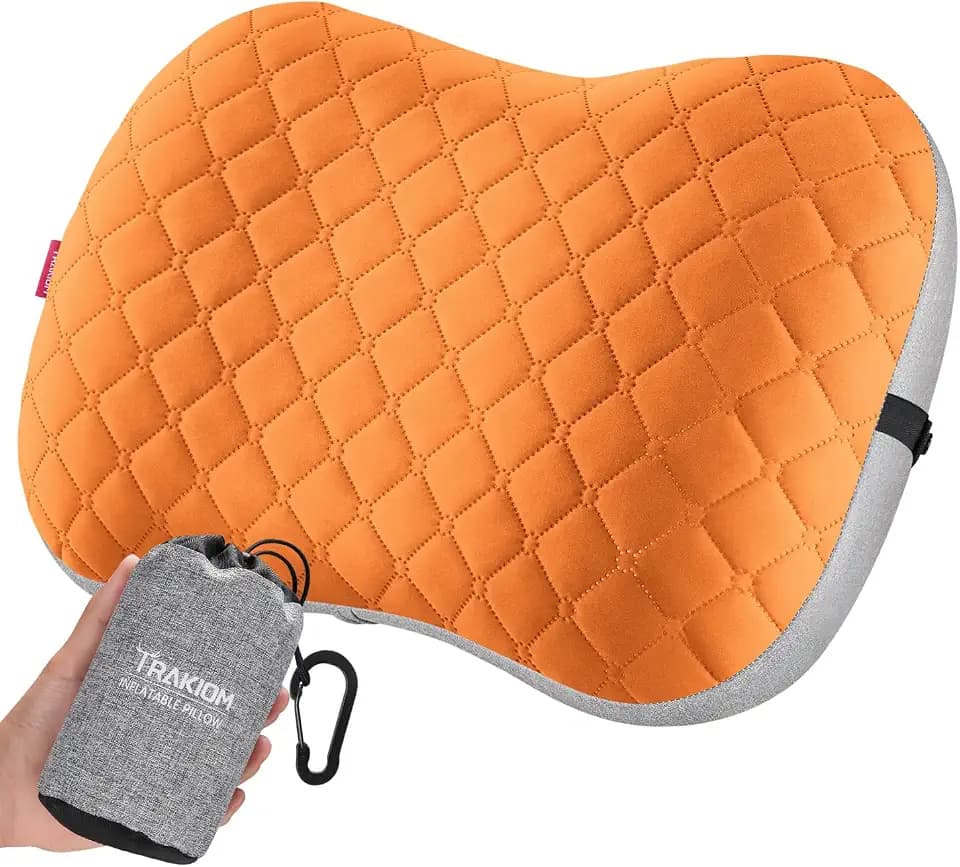 Trakiom Inflatable Camping Pillow with Carabiner, Air Travel Pillow