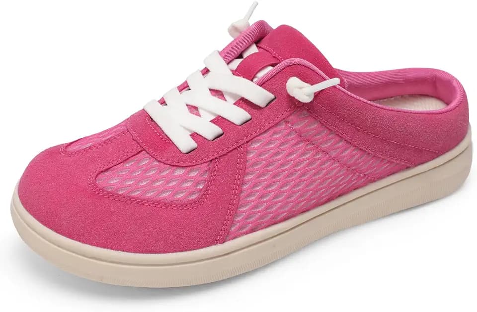 LeIsfIt Mules for Women Wide Slip-on Mule Shoes Breathable Walking Shoes Comfortable Backless Sneakers with Removable Sole