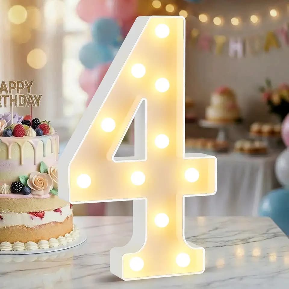 12.6 Inch Marquee Light Up Numbers 4 for Party Decorations