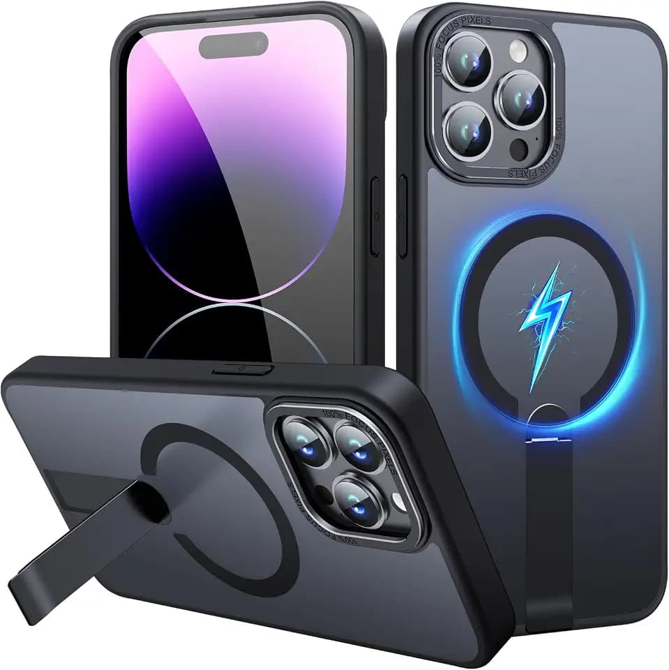 Invisible Stand for iPhone 14 Pro Case Magnetic Black