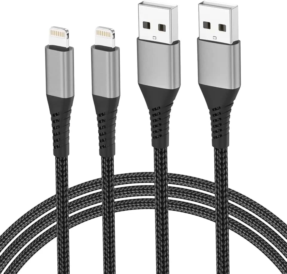 USB A to Lightning Cable 3FT, 2Pack iPhone Charger Fast Charging Cord