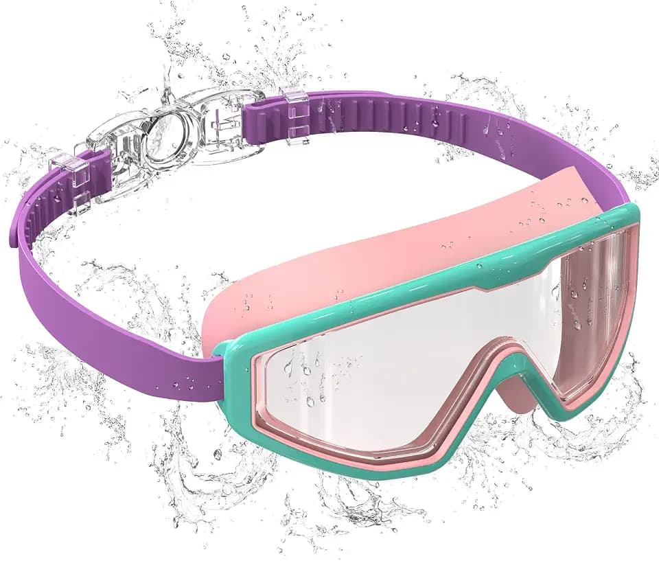 Taucherbrille Kinder 3-14Jahre, Antibeschlag Oversized-Rahmendesign