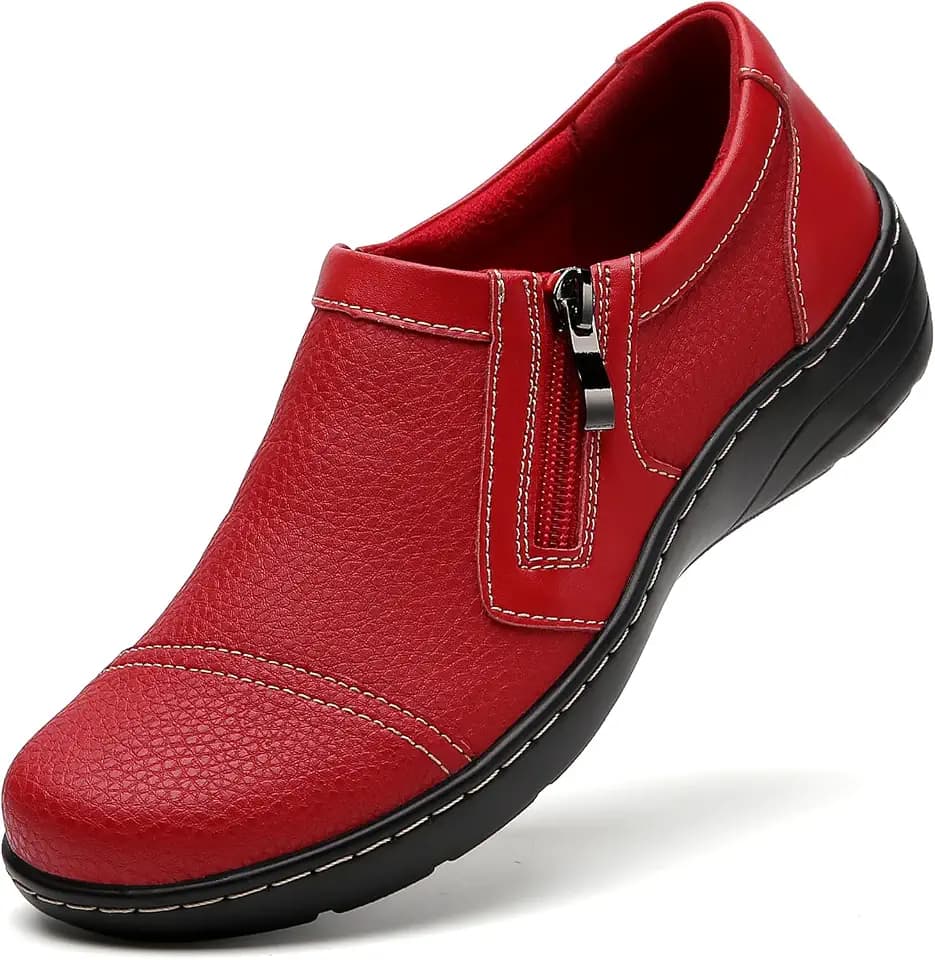 Black Loafers for Women Wide Width Comfort Orthopedic Shoes Dressy Casual