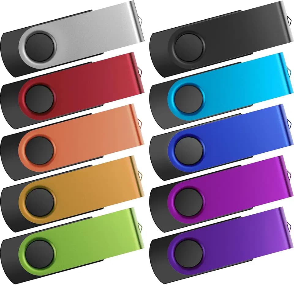 Kepmem Flash Drive 64GB Pack of 10 Thumb Drives Bulk 64 Giga USB Drives