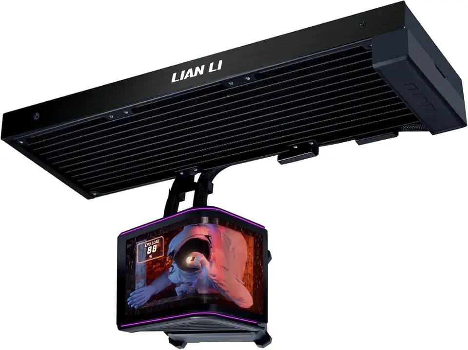 LIAN LI HydroShift II OLED Curved 360 AIO Cooler, No Fans-Black-HS2OLDC36NB