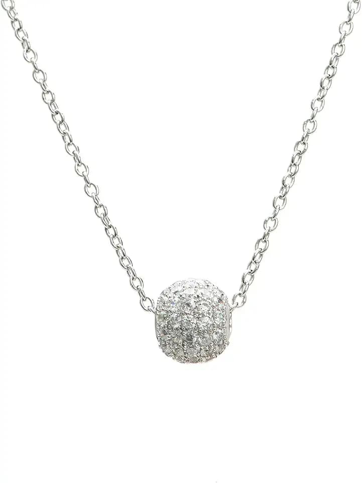 Ankra Damencollier 45cm mit Kugelanhänger 925er Sterling-Silber rhodiniert 1VNAKRJ-NL0089