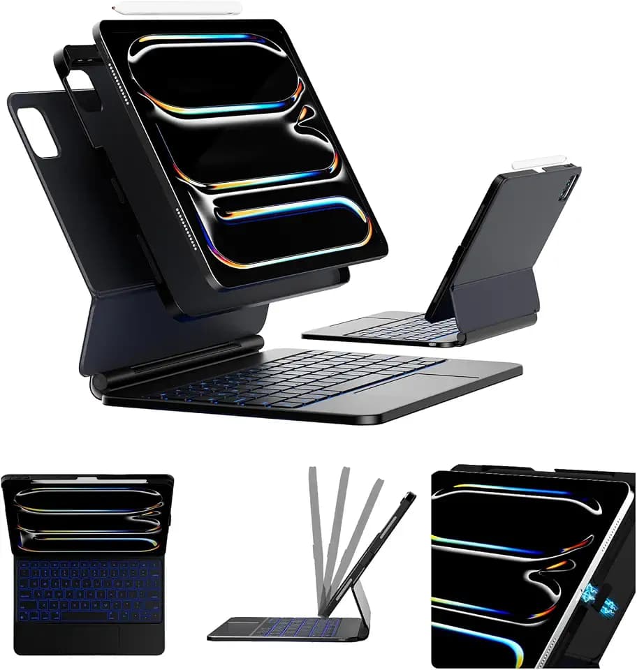 Detachable Keyboard Case for iPad 11th A16 & 10th Gen 10.9", Black
