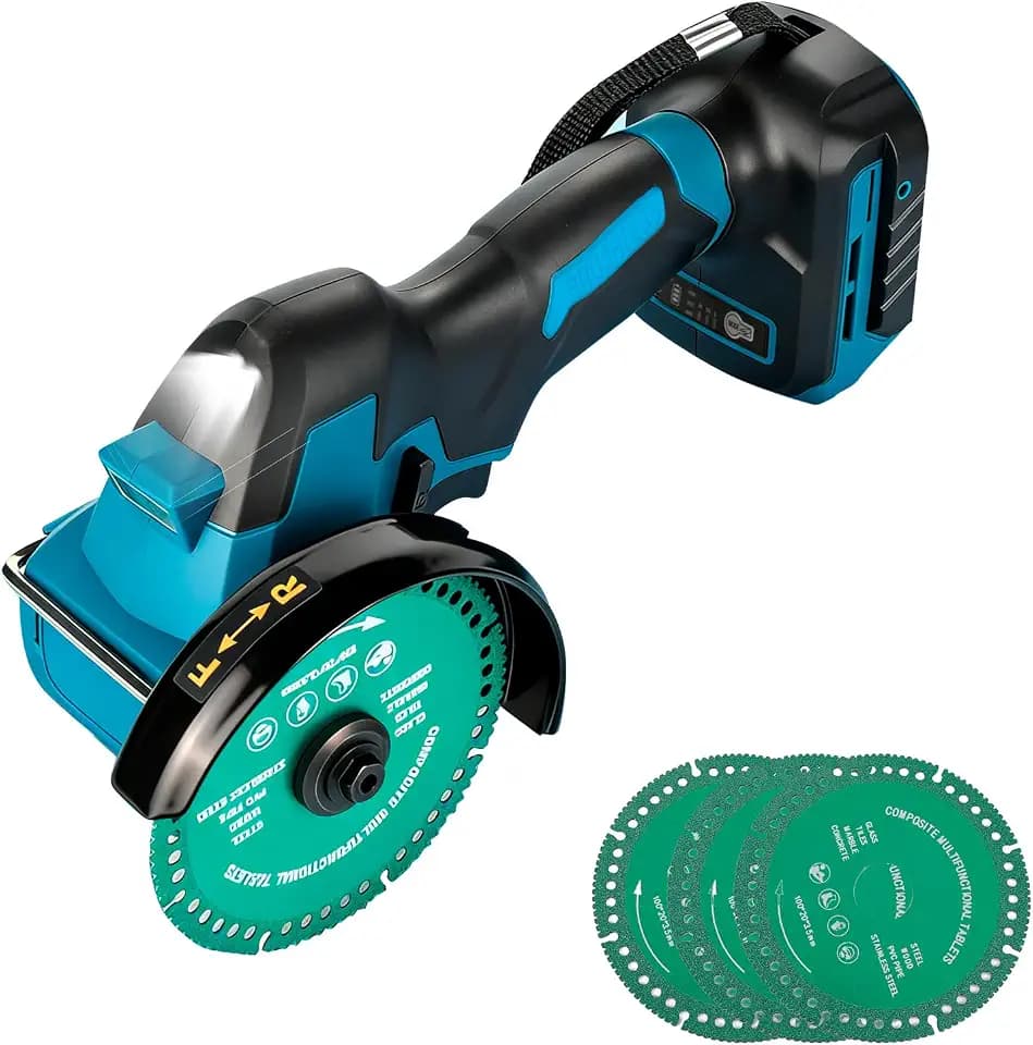 Akku-Winkelschleifer für Makita 18 V, bürstenloser Mini-Winkelschleifer, 18000 U/min, 100 mm, kleines Trennwerkzeug mit 4 Scheiben zum Schneiden, Polieren, Schleifen (für Makita, 100 mm)