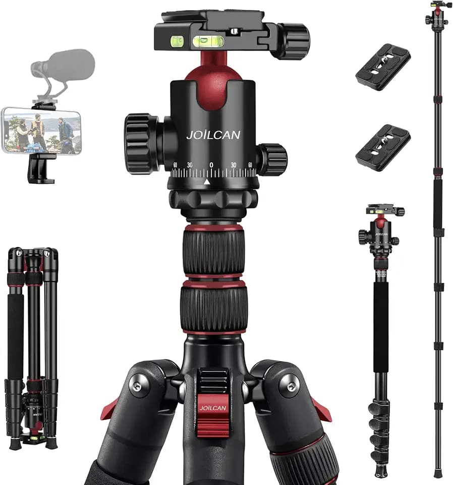 JOILCAN 81" Tripod for Camera Phone, 83" Aluminum Camera Tripod Monopod