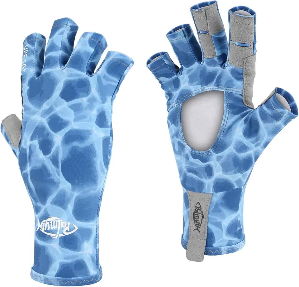Palmyth UV Protection Fishing Fingerless Gloves UPF50+ Sun Gloves Men Women for Kayaking, Hiking, Paddling, Driving, Canoeing, Rowing