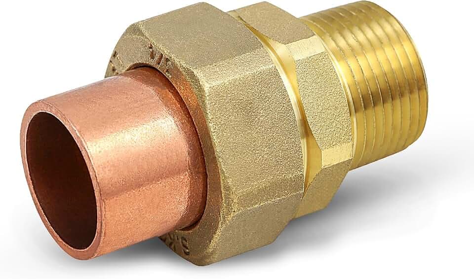 Supply Giant DDNV0001 1" No Lead Copper Union Fitting with Sweat to Male Threaded Connects
