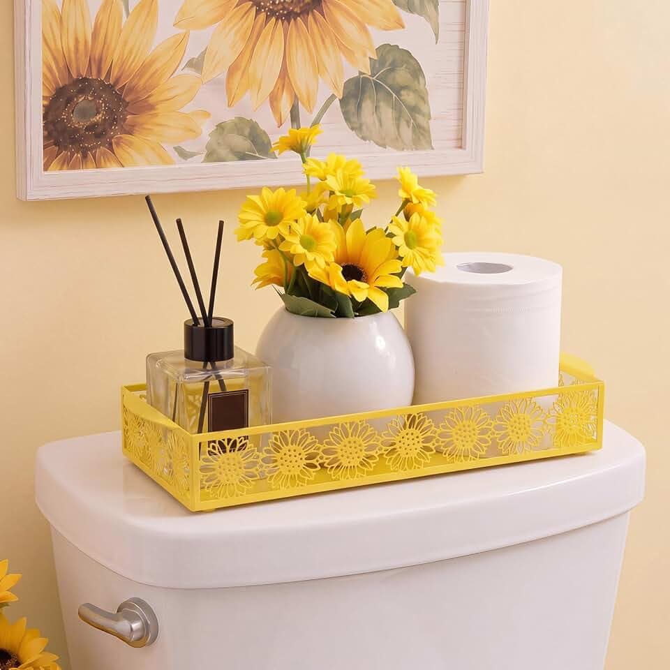 Yellow Sunflower Toilet Paper Basket Toilet Tank Paper Holder