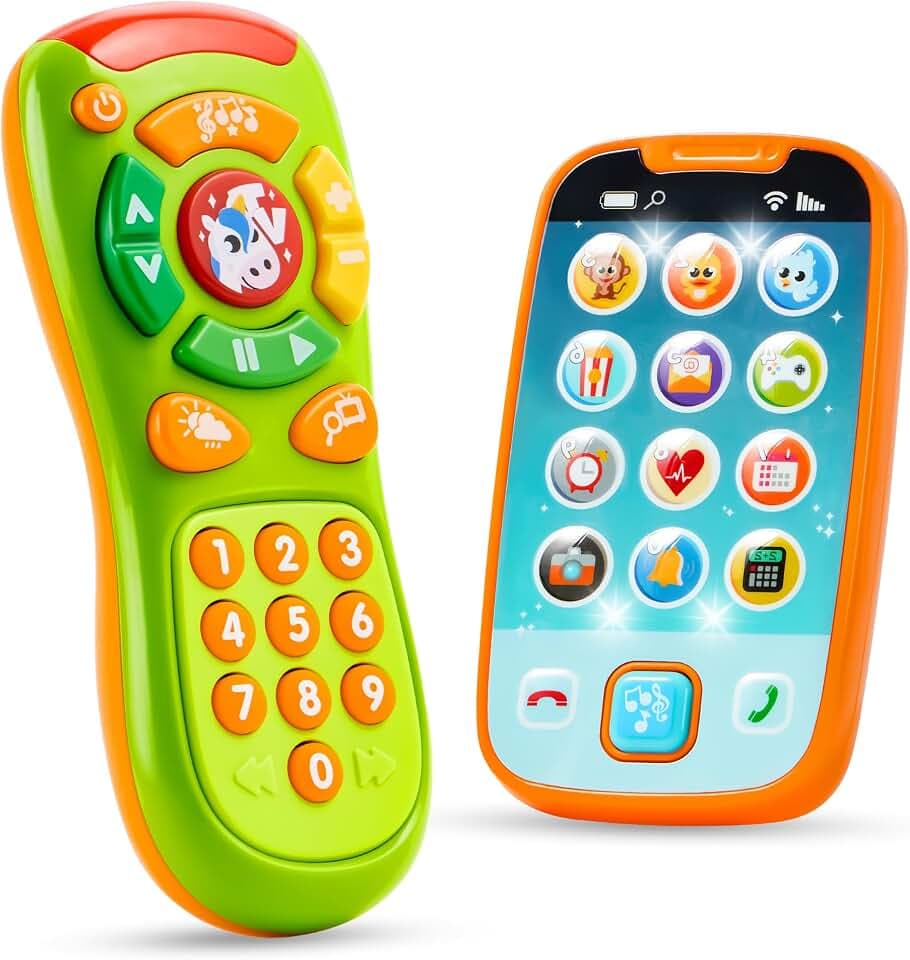 JOYIN Baby-Spielzeug Telefon, Fernbedienung und Smartphone mit Musik, Spaß Lernen musikalisches Spielzeug für Babys, Kinder, Jungen oder Mädchen, Urlaub Geburtstag Geschenke, 12394, grün