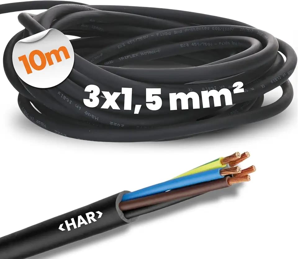 Lapp 10m Gummileitung H07RN-F 3G1,5 - UV-beständiges Erdkabel Schwarz