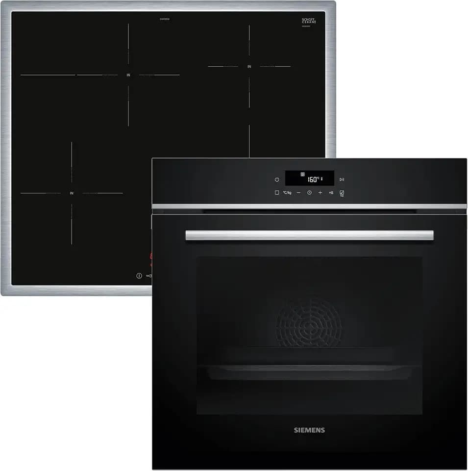Siemens iQ300 Einbau-Backofen Set 60 x 60 cm Induktionskochfeld PQ613PIAA