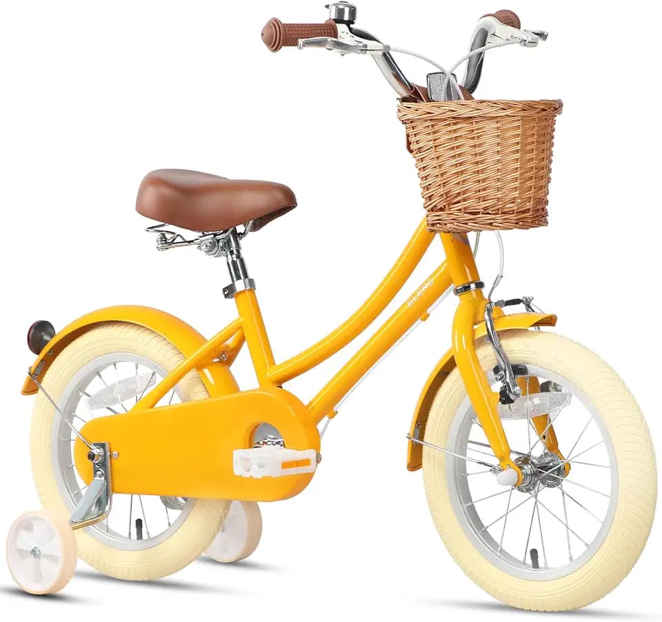 Glerc Little Molly 12-20 Zoll Kinderfahrrad mit Korb, für Jungen und Mädchen im Alter von 3 bis 12 Jahren, mit Klingel und Stützrädern,Mehrere Farben