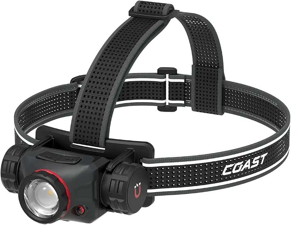 Coast XPH40R 3000 Lumens Voice-Controlled USB-C Rechargeable LED Headlamp, 7 Light Modes, Twist Focus, Magnetic Base, Red/Green Beams