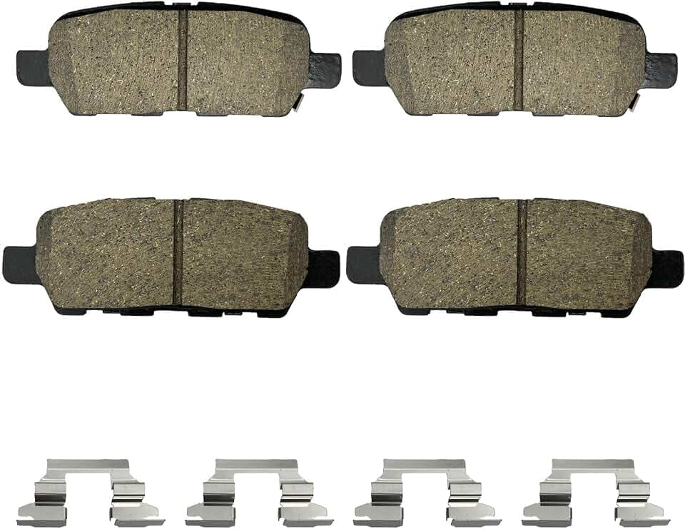 Rear Ceramic Pad Brake Pads Kit For Nissan 350Z, 370Z, Altima, Juke, Maxima, Murano, Pathfinder, Quest, Sentra, For Infiniti EX35, FX35, EX37, G35, G37, M35, M37, M56, Q50, Q60, Q70, replaces# D905