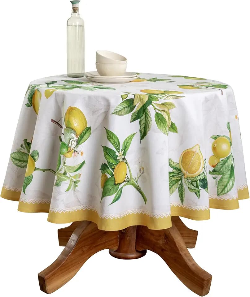 Maison d' Hermine Table Cloth Round Table Reusable 100% Cotton 63" Diameter