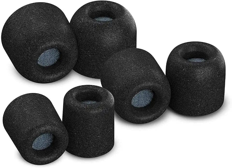 Comply Memory Foam Replacement Ear Tips, Black (S/M/L) (3 Pairs)