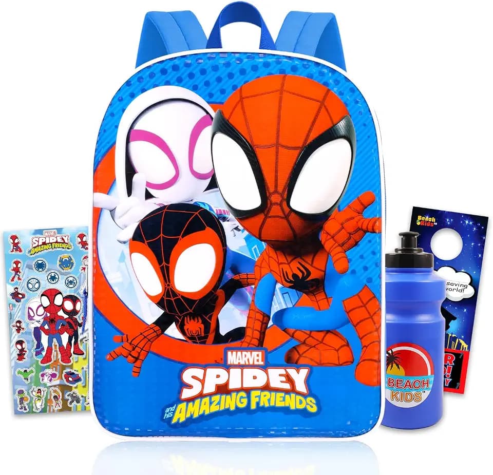 Spidey and Friends Backpack for School Bundle w/ 15" Bookbag for Boys