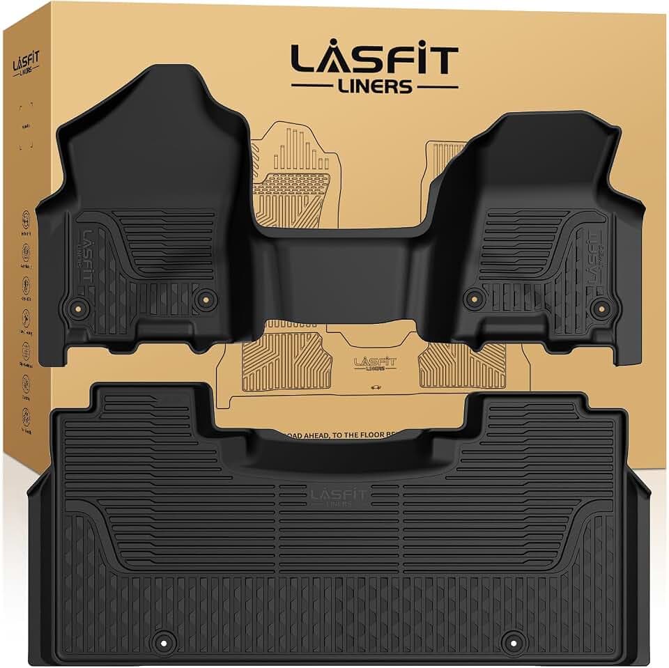 LASFIT Floor Mats for RAM 1500 Crew Cab 2019-2024 Bench Seats