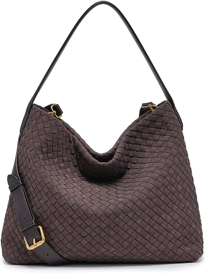Suede Woven Tote Bag Braided Handbag Shoulder Purse For Women Large Hobo Satchel Woven Purse Daily Work Travel