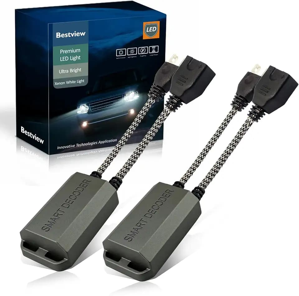 Bestview H7 Canbus Decoder LED Warning Canceler Anti-Flicker Harness, 2Pcs