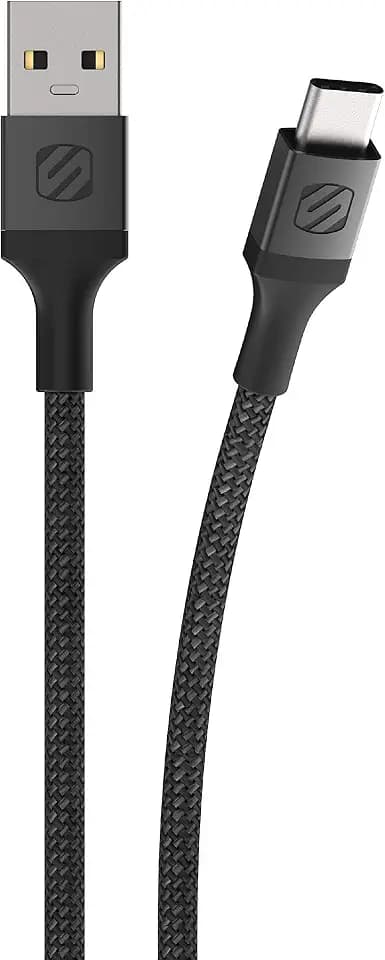 SCOSCHE CAB1-SP STRIKELINE Premium USB to Type-C Charge & Sync Braided Cable 1-ft. Black