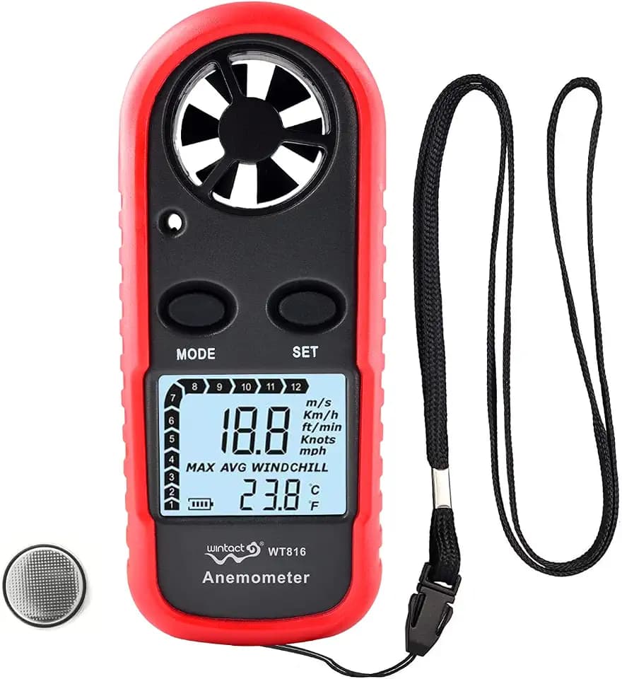 Wintact Digital Anemometer Handheld, Digital Wind Speed Meter 0 to 65mph