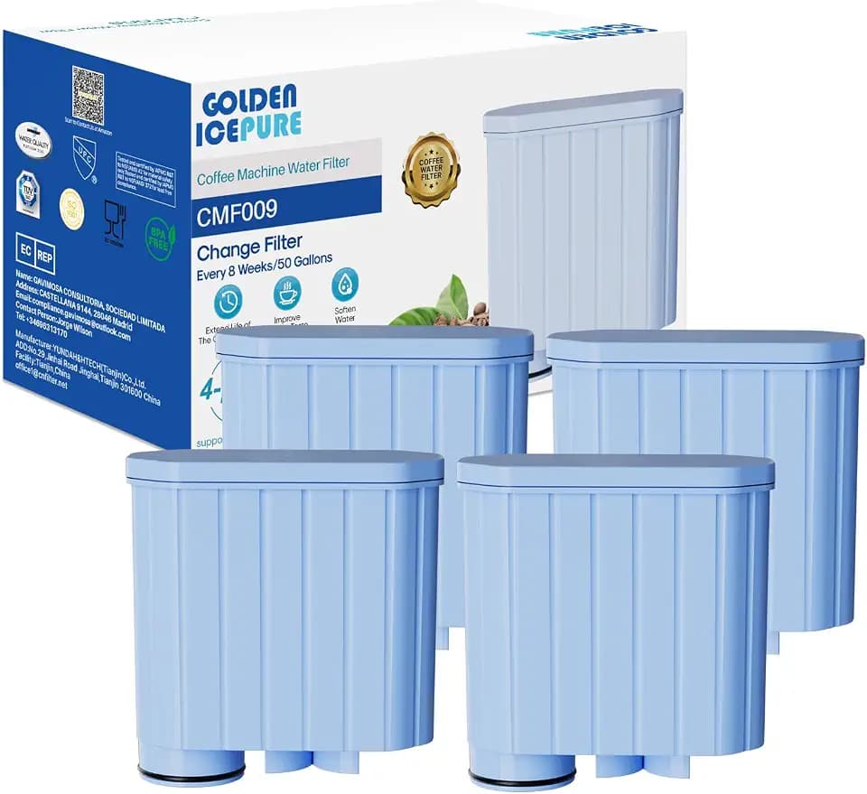 GOLDEN ICEPURE Kaffeemaschinen-Wasserfilter für Philips AquaClean, 4er Pack