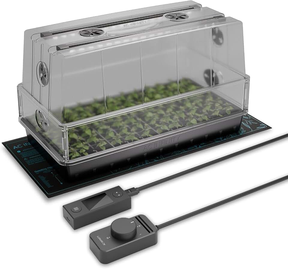 AC Infinity Large Humidity Dome Kit 6x12 w/ LED Grow Lights & Seedling Mat