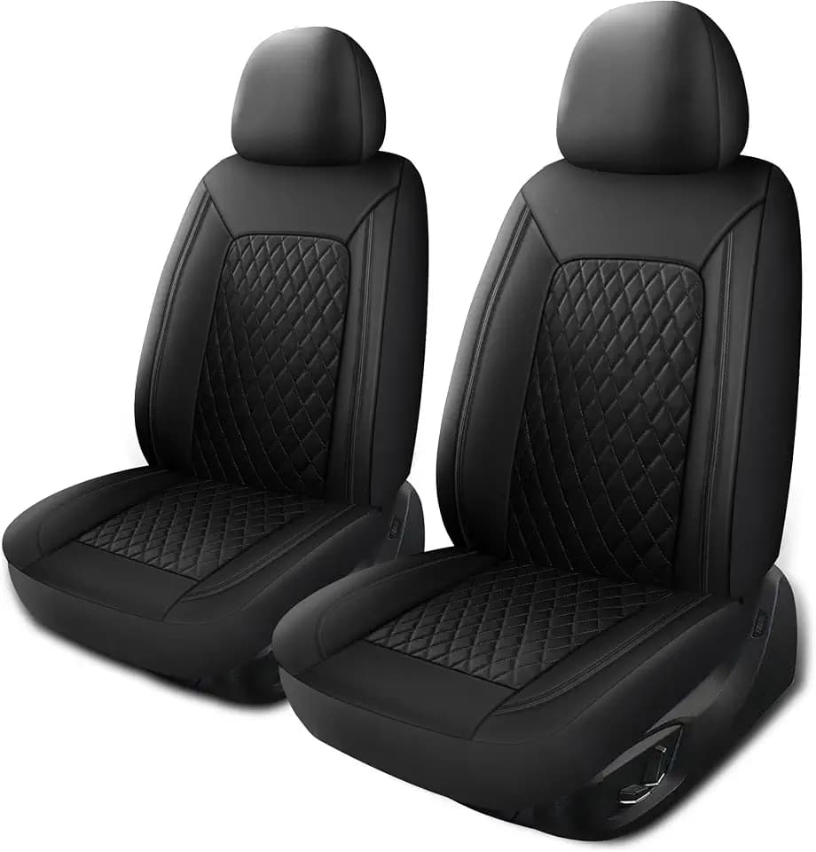 HChengkikz Faux Leather Front Car Seat Covers, 2 Pack Seat Protectors