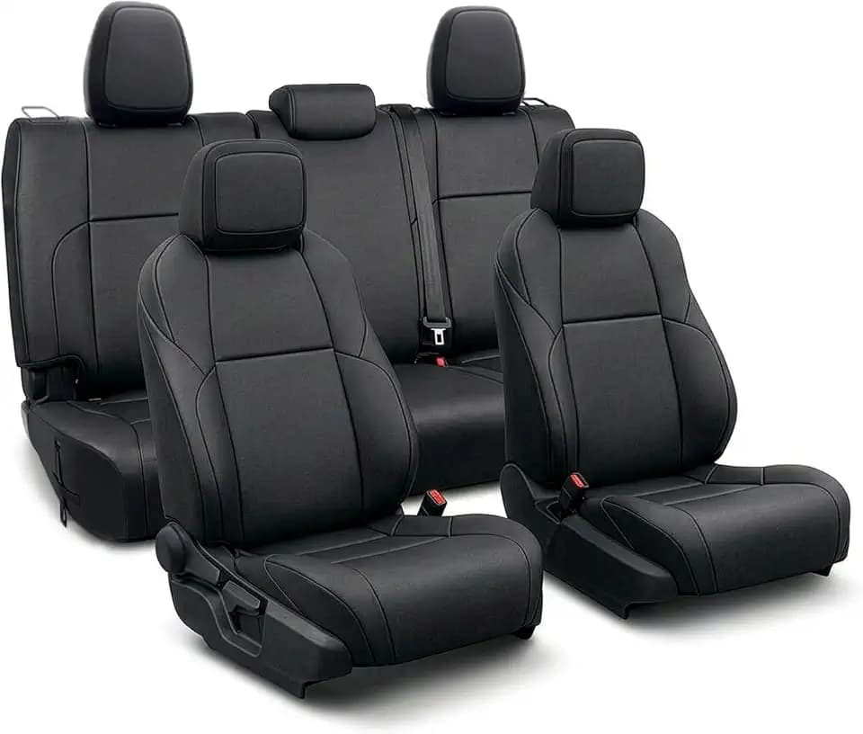 Easy Jacket Spandex Seat Covers for Toyota Tacoma Double Cab 2024–2026 (Non‑Hybrid, Fits Cloth Seats Only), Airbag‑Compatible with Secure Fit