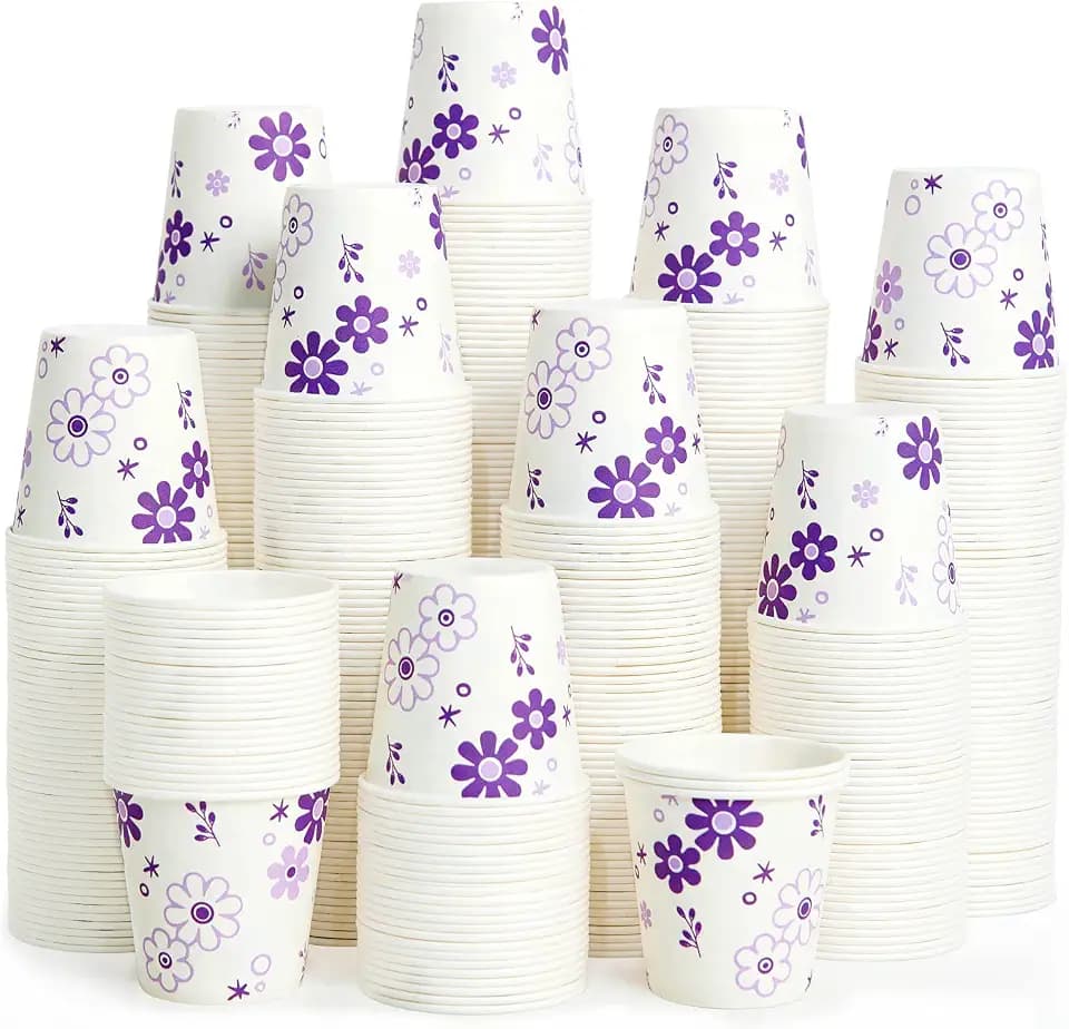 JOLLY PARTY 300 Pack 3oz Disposable Bathroom Cups, Paper Mouthwash Cups