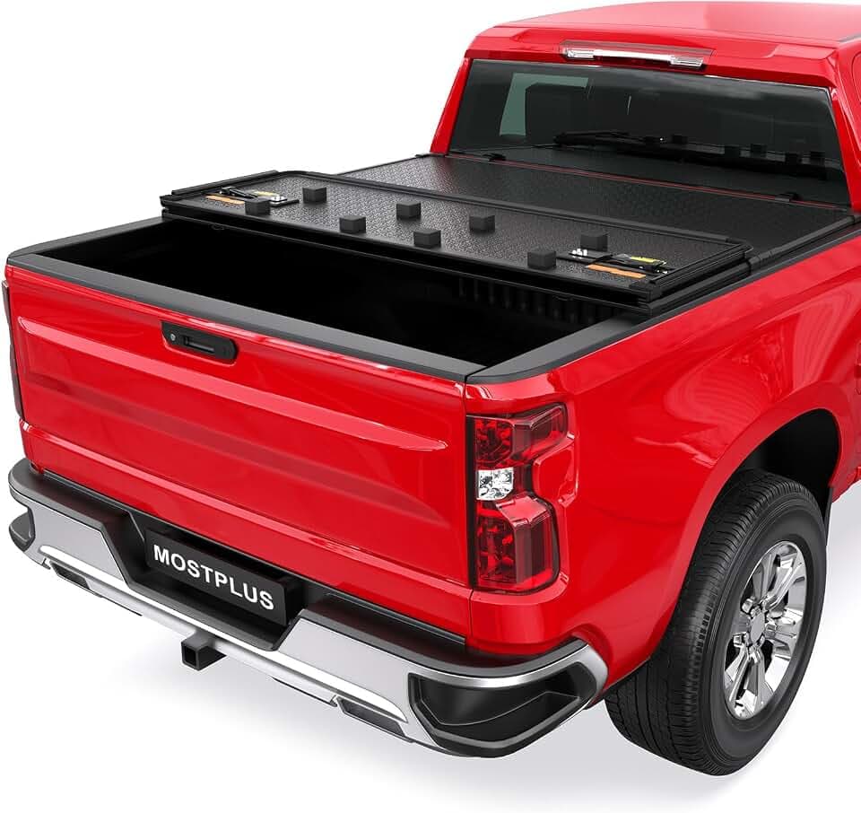 MOSTPLUS Truck Bed Tonneau Cover Compatible for 2015-2025 Chevy Colorado/Compatible for 2015-2025 GMC Canyon (Tri-Fold Hard 6‘ FT Bed 72 inch Bed Solid