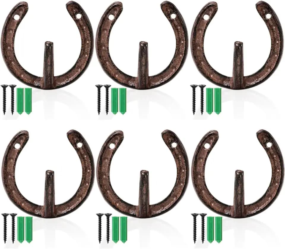 ZAVOOS 6 Pack Cast Iron Wall Hooks