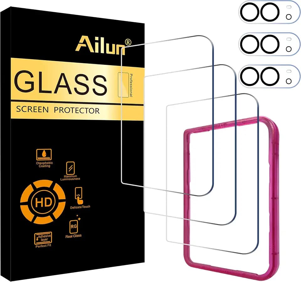Ailun Outer Screen Protector + Camera Lens Protector for iPhone Duo