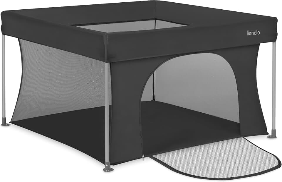 Lionelo Paco Laufstall Baby Faltbar 111 x 111 cm, Kompakter Laufgitter