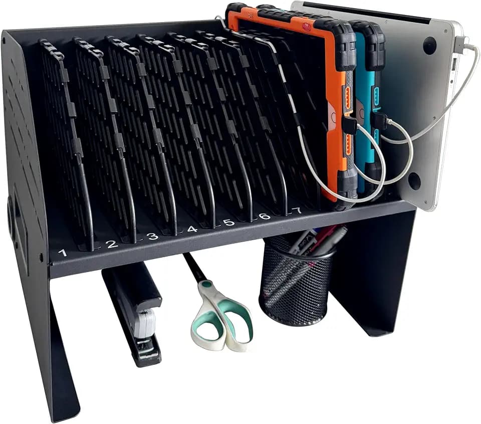 10-Device Laptop & Tablet Charging Station with 6 AC & 4 USB