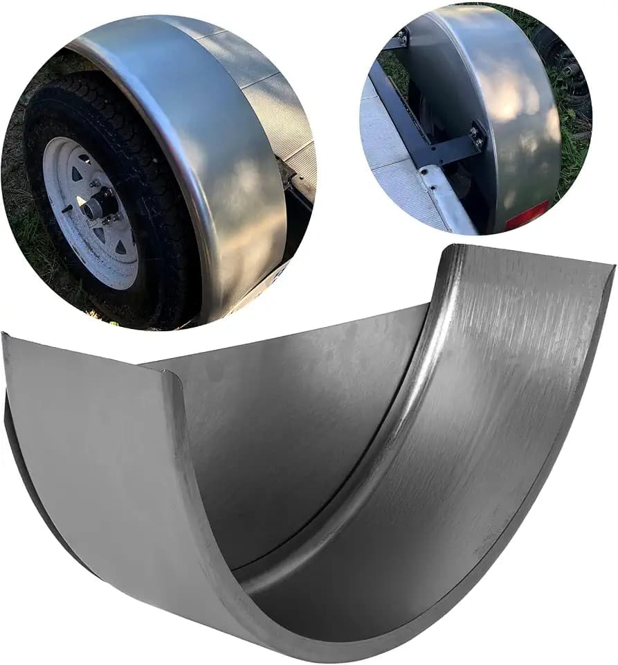 HECASA Steel Round Single Axle Trailer Fender and Fender Back Fits