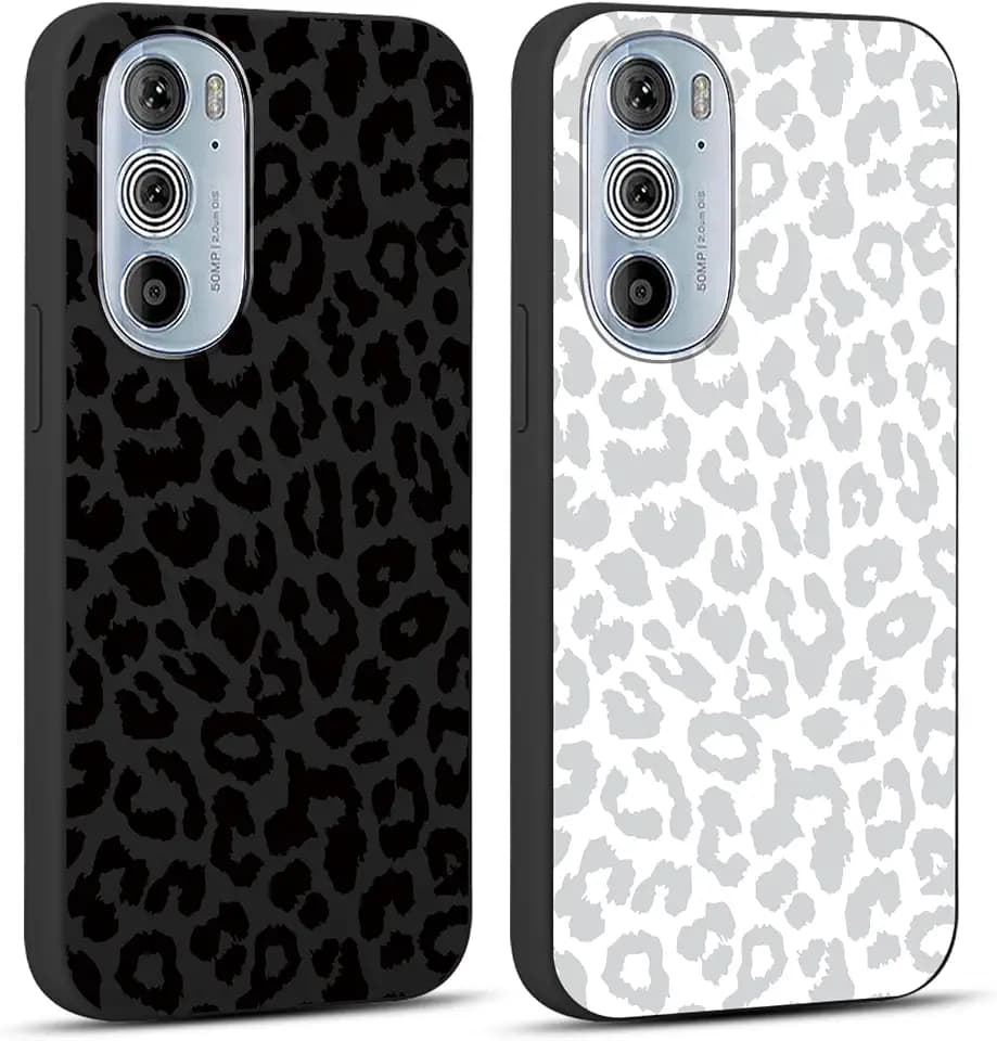2 Pack Cute Cheetah Print Phone Case for Motorola Edge+ 5G UW (2022) 6.7"
