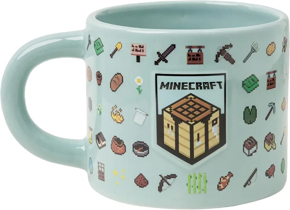 Minecraft-Becher, offiziell lizenzierte 400ml große Keramik-Kaffeetasse, geprägte Details, Videospiel-Merchandise für Gamer & Sammler, Tee, heiße Schokolade