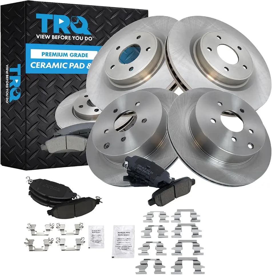 TRQ Front and Rear Brake Pad & Rotor Kit Ceramic