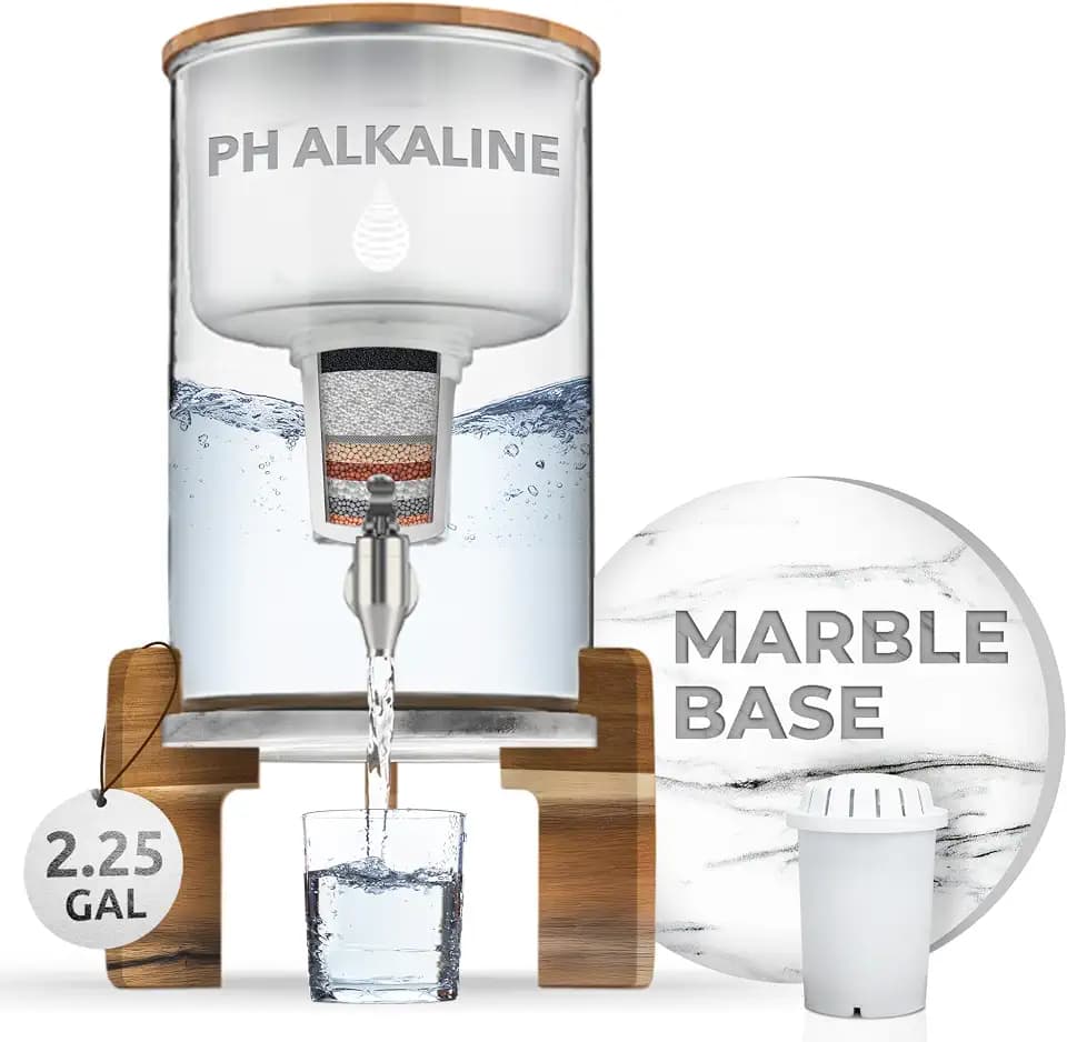 Invigorated Water pH Recharge Glass Alkaline Water Filter Dispenser System