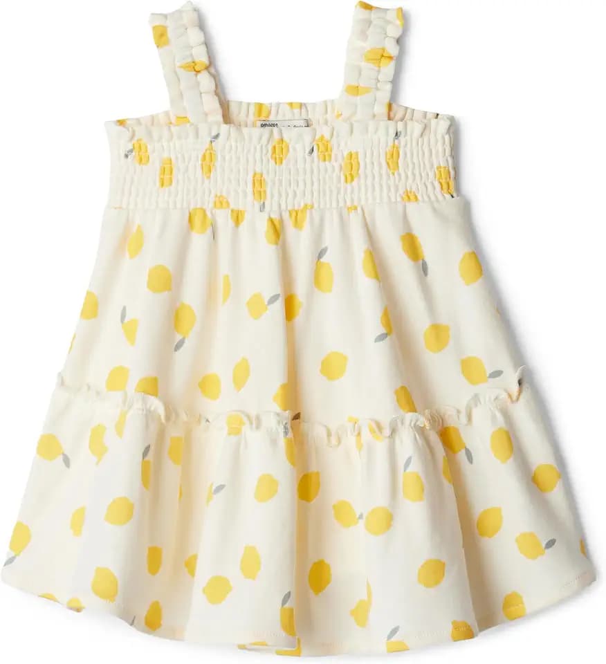 Amazon Essentials x Sofia Grainge Toddlers and Baby Girls' Smocked Cotton Dress