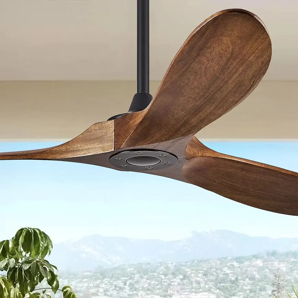 52 Inch Outdoor Ceiling Fans No Light, Solid Wood Ceiling Fan Without Light